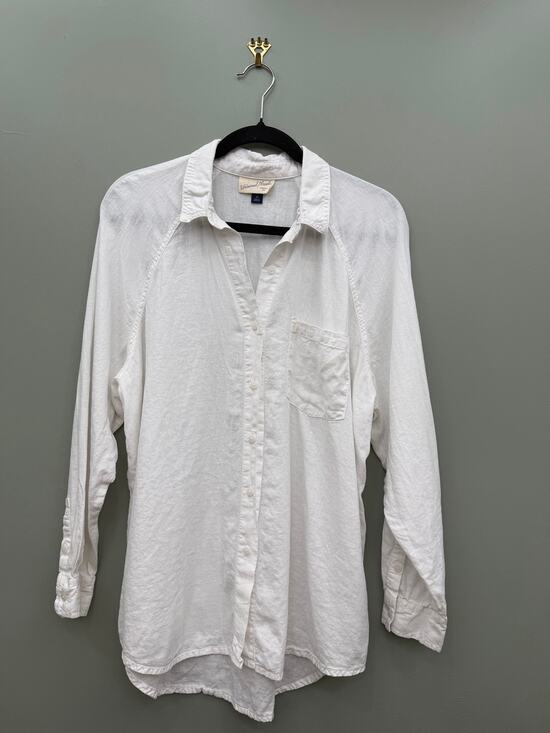 Universal Thread Tops - Universal Thread White Oversized Button Down Shirt Medium Coastal Grandma